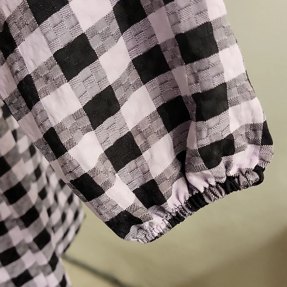 WILD Fable long sleeve purple and black gingham dress size small - Picture 4 of 12
